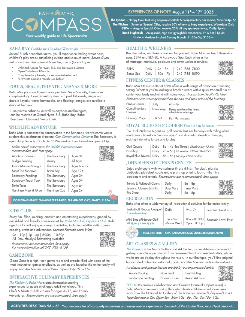 Baha Mar Compass Weekly Guide 8.11.25 p1