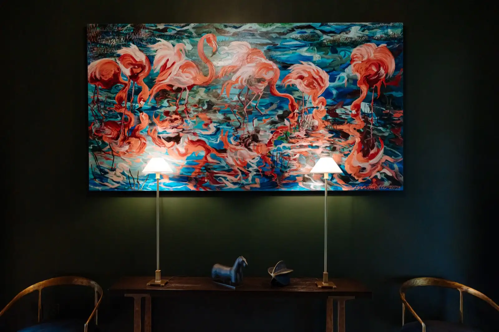 Original Flamingo Painting at Horse To Water Baha Mar